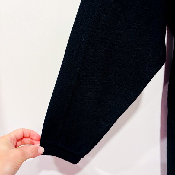SPANNER Black Wool Knit Sweater Dress | Minimalist Vintage Cozy | Small * - Picture 5 of 9